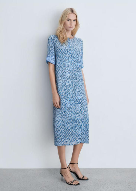 Printed Midi Shirt Dress